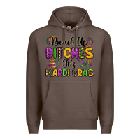 Coffee bead up bitches it s mardi gras Premium Hoodie - LillyAllenDesigns