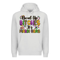 Dove Grey bead up bitches it s mardi gras Premium Hoodie - LillyAllenDesigns