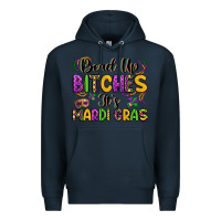 Navy bead up bitches it s mardi gras Premium Hoodie - LillyAllenDesigns