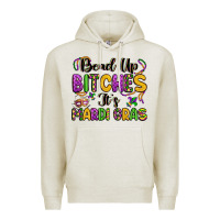 Oatmeal Heather bead up bitches it s mardi gras Premium Hoodie - LillyAllenDesigns