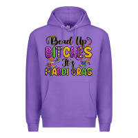 Purple bead up bitches it s mardi gras Premium Hoodie - LillyAllenDesigns