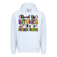 White bead up bitches it s mardi gras Premium Hoodie - LillyAllenDesigns