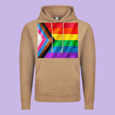 Pride Flag Vintage Hoodie Designed By Cowgirlartshop
