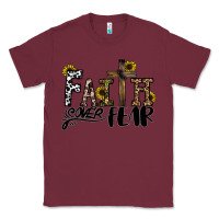 Burgundy faith over fear Classic Tee - CowhideDigitalArt