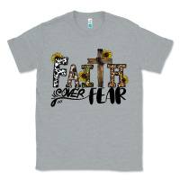 Heather Grey faith over fear Classic Tee - CowhideDigitalArt