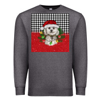 Charcoal Heather Christmas Bichon frise dog Premium Sweatshirt - BarkalooDesign