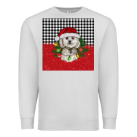 Dove Grey Christmas Bichon frise dog Premium Sweatshirt - BarkalooDesign