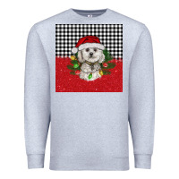 Heather Grey Christmas Bichon frise dog Premium Sweatshirt - BarkalooDesign