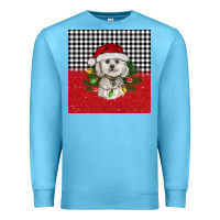 Ocean Blue Christmas Bichon frise dog Premium Sweatshirt - BarkalooDesign