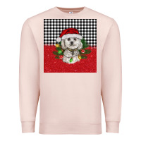 Pale Pink Christmas Bichon frise dog Premium Sweatshirt - BarkalooDesign