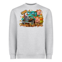 Heather Grey Farm Happy Fall Y'all Heavyweight Sweatshirt - CowhideDigitalArt