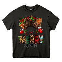 Asphalt Christmas merry mama messy bun Heavy Core Tee - Jasminsmagicworld