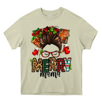 Mossy Christmas merry mama messy bun Heavy Core Tee - Jasminsmagicworld