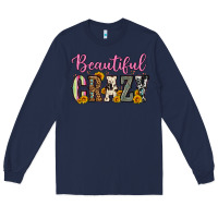 Navy beautiful crazy Long Sleeve Tee - OliviaCreatesArt