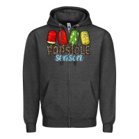 Charcoal Heather popsicle season Zipper Hoodie - RacoonDesign