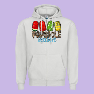 Popsicle Season Zipper Hoodie Designed By Racoondesign