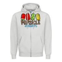 Dove Grey popsicle season Zipper Hoodie - RacoonDesign
