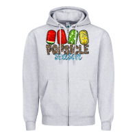Heather Grey popsicle season Zipper Hoodie - RacoonDesign