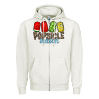 Oatmeal Heather popsicle season Zipper Hoodie - RacoonDesign