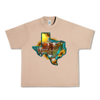 Burro western texas map with longhorn bull Urban Heavy Tee - RanaPortraitStore