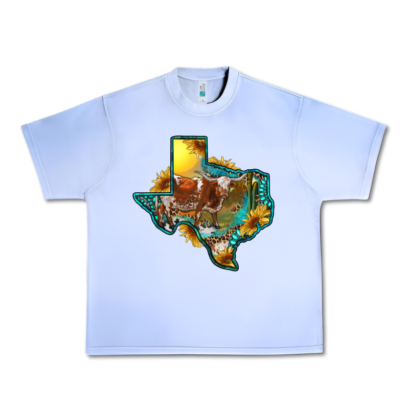 Western Texas Map With Longhorn Bull Urban Heavy Tee by RanaPortraitStore | Teevron