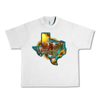 Lunar Rock western texas map with longhorn bull Urban Heavy Tee - RanaPortraitStore