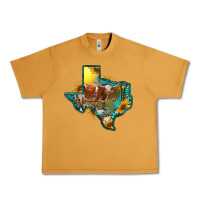 Peanut Butter western texas map with longhorn bull Urban Heavy Tee - RanaPortraitStore