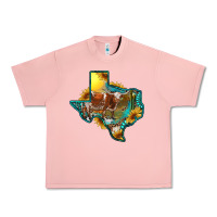 Salmon western texas map with longhorn bull Urban Heavy Tee - RanaPortraitStore
