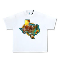 White western texas map with longhorn bull Urban Heavy Tee - RanaPortraitStore
