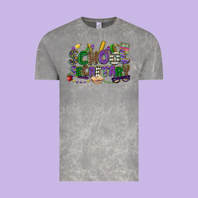 School Secretary Mardi Gras Vintage Tee Designed By Cowgirlartshop