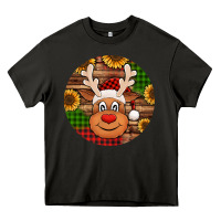 Asphalt cute reindeer head Christmas Heavy Core Tee - Jasminsmagicworld