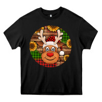 Black cute reindeer head Christmas Heavy Core Tee - Jasminsmagicworld