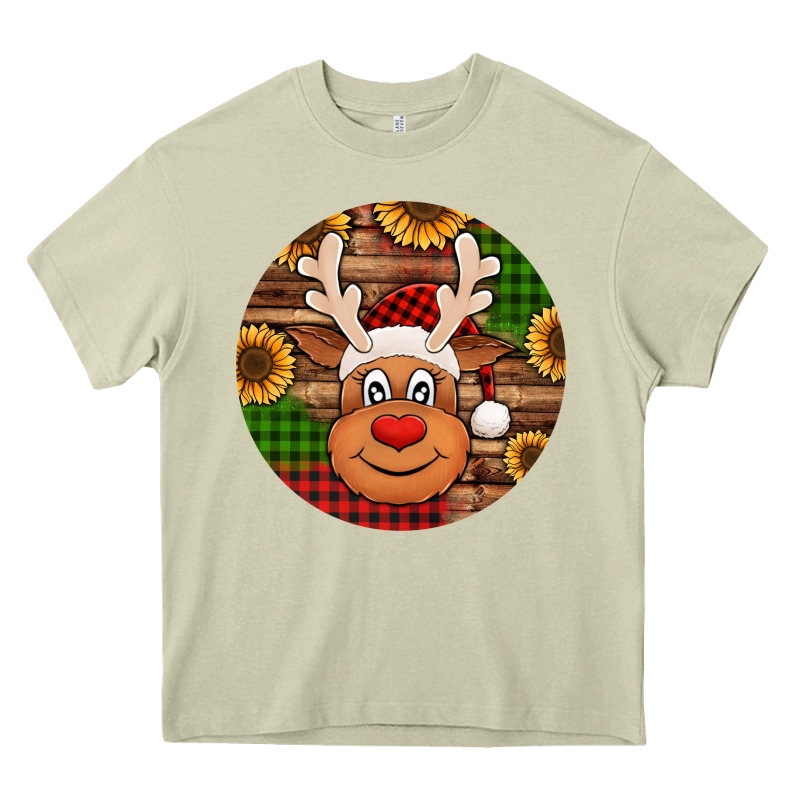 Cute Reindeer Head Christmas Heavy Core Tee by Jasminsmagicworld | Teevron