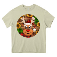 Mossy cute reindeer head Christmas Heavy Core Tee - Jasminsmagicworld