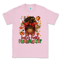 Bubblegum Pink santas favorite pharmacist afro messy bun Classic Tee - texasbilliewilder