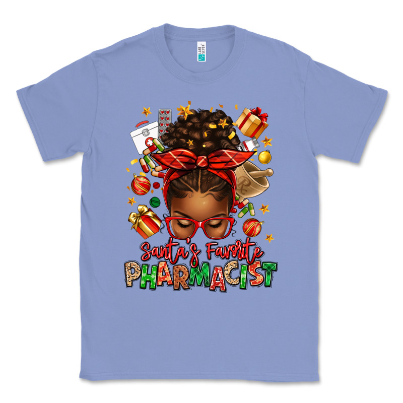 Santas Favorite Pharmacist Afro Messy Bun Classic Tee by texasbilliewilder | Teevron