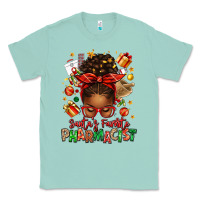 Seafoam santas favorite pharmacist afro messy bun Classic Tee - texasbilliewilder