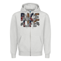 Dove Grey race life Zipper Hoodie - RacoonDesign