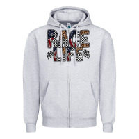 Heather Grey race life Zipper Hoodie - RacoonDesign