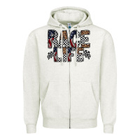 Oatmeal Heather race life Zipper Hoodie - RacoonDesign