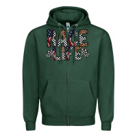 Sports Green race life Zipper Hoodie - RacoonDesign