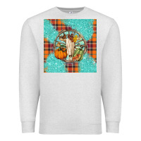 Oatmeal Heather fall bull skull Premium Sweatshirt - BarkalooDesign