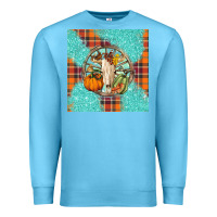 Ocean Blue fall bull skull Premium Sweatshirt - BarkalooDesign