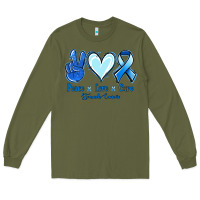 Army Green Peace Love Cure Stomach Cancer Long Sleeve Tee - Jasminsmagicworld