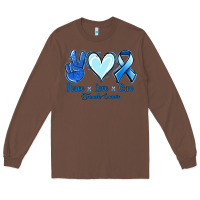 Chestnut Peace Love Cure Stomach Cancer Long Sleeve Tee - Jasminsmagicworld