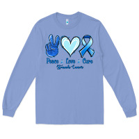 Colony Blue Peace Love Cure Stomach Cancer Long Sleeve Tee - Jasminsmagicworld