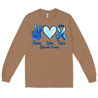 Toasted Coconut Peace Love Cure Stomach Cancer Long Sleeve Tee - Jasminsmagicworld