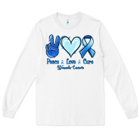 White Peace Love Cure Stomach Cancer Long Sleeve Tee - Jasminsmagicworld
