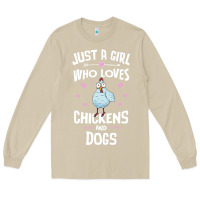 Mushroom Just A Girl Who Loves Chickens And Dogs Gift Women Long Sleeve Tee - trangStudio