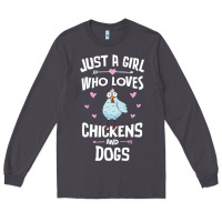 Smoke Just A Girl Who Loves Chickens And Dogs Gift Women Long Sleeve Tee - trangStudio